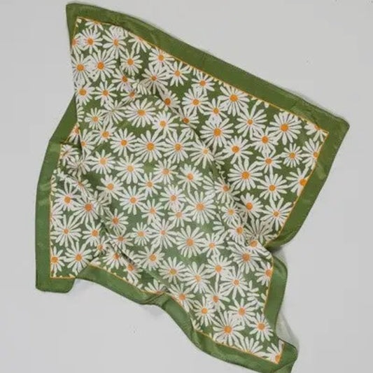 Flower Silky Feel Bandana Scarf