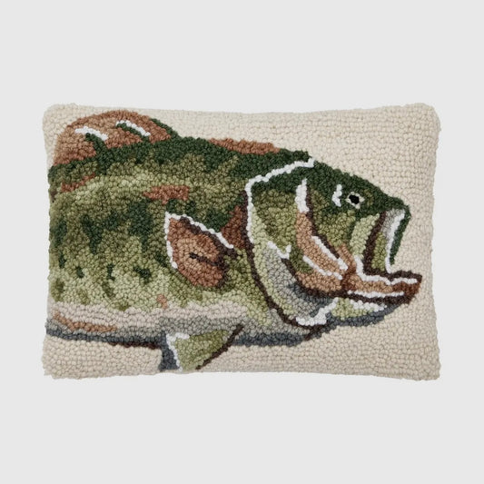 Bass Fish Hook Pillow