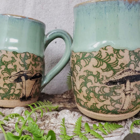 Turtle Hollow Pottery Mushrooms & Vines Mug