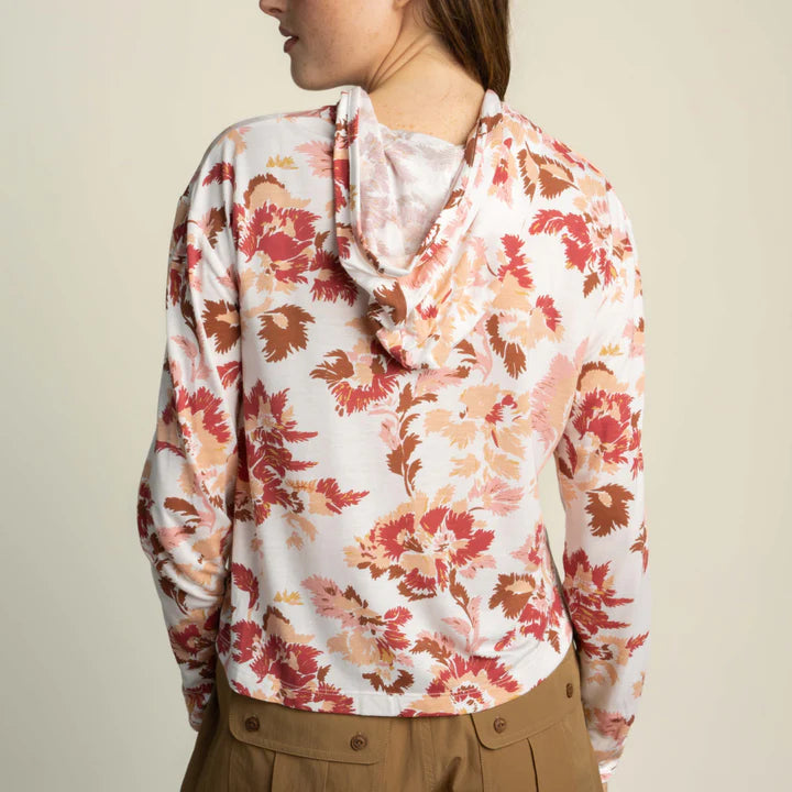 Sendero Women's Yucatan Bamboo Hoodie Tech Long Sleeve Shirt in Alondra - Ivory