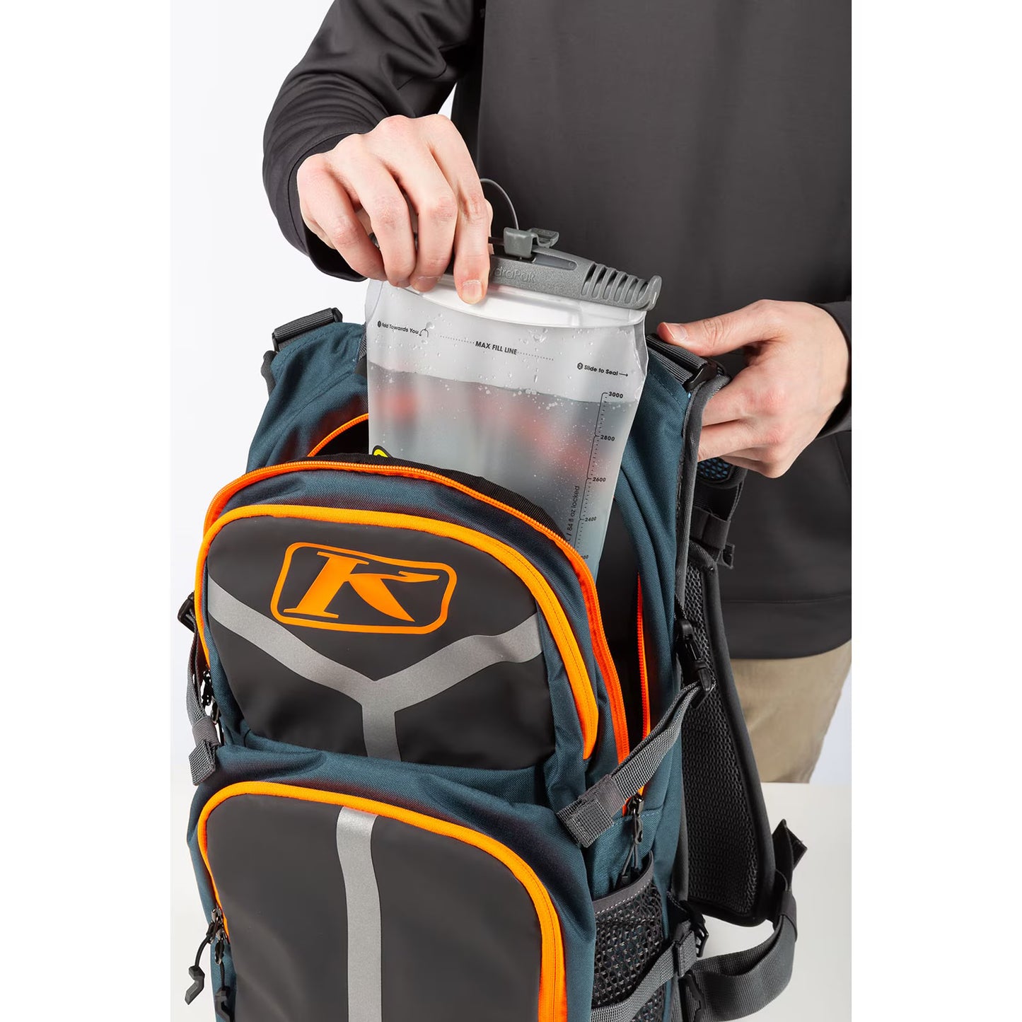 KLIM Arsenal 15 Backpack - Petrol - Strike Orange