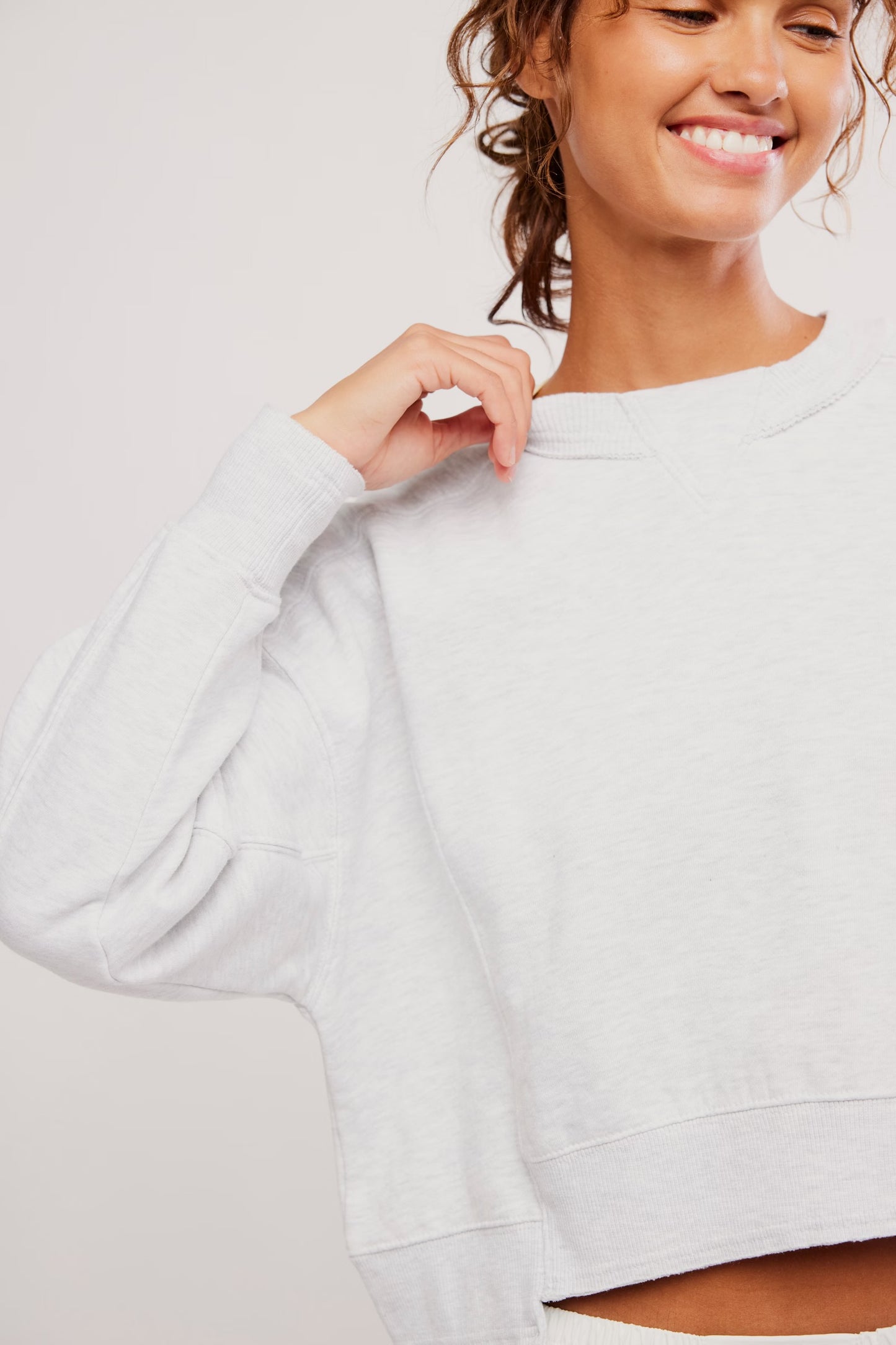 FP Movement Intercept Pullover Sweatshirt - White Heather Grey