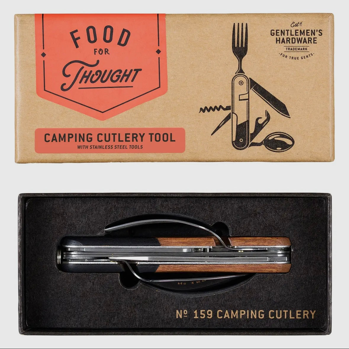 Gentlemen's Hardware Camping Cutlery Tool, Wood