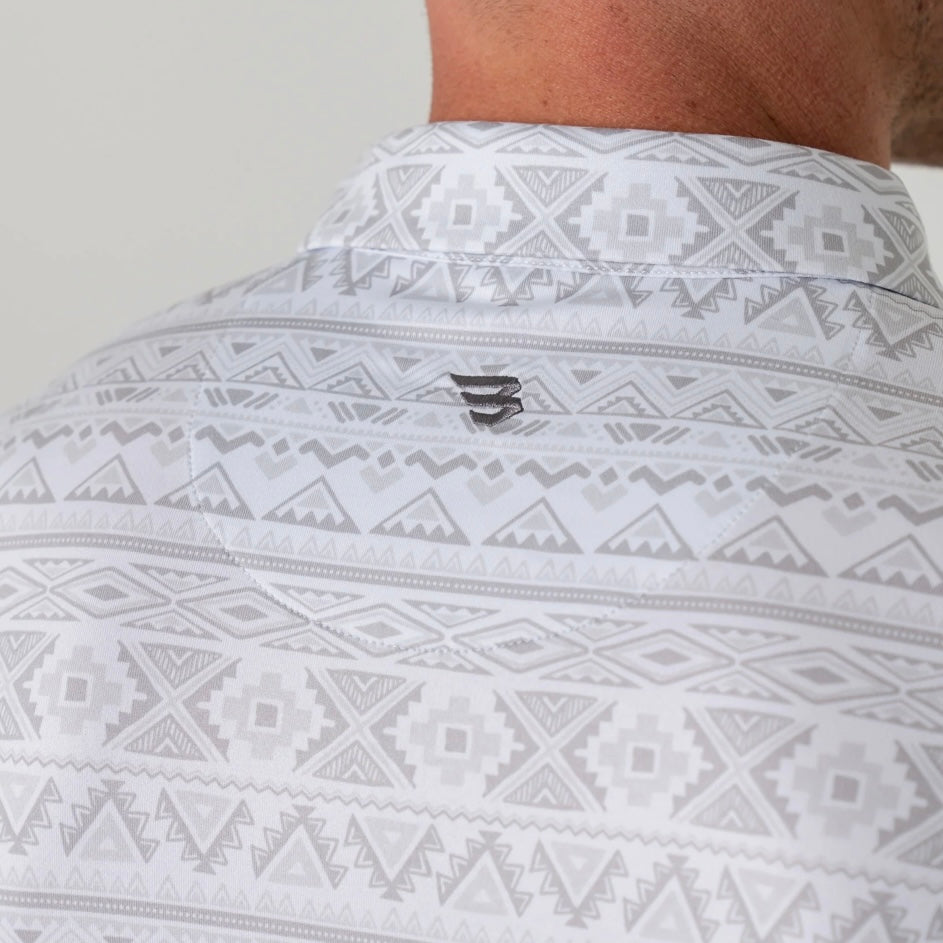 Burlebo Performance Polo in Grey Aztec