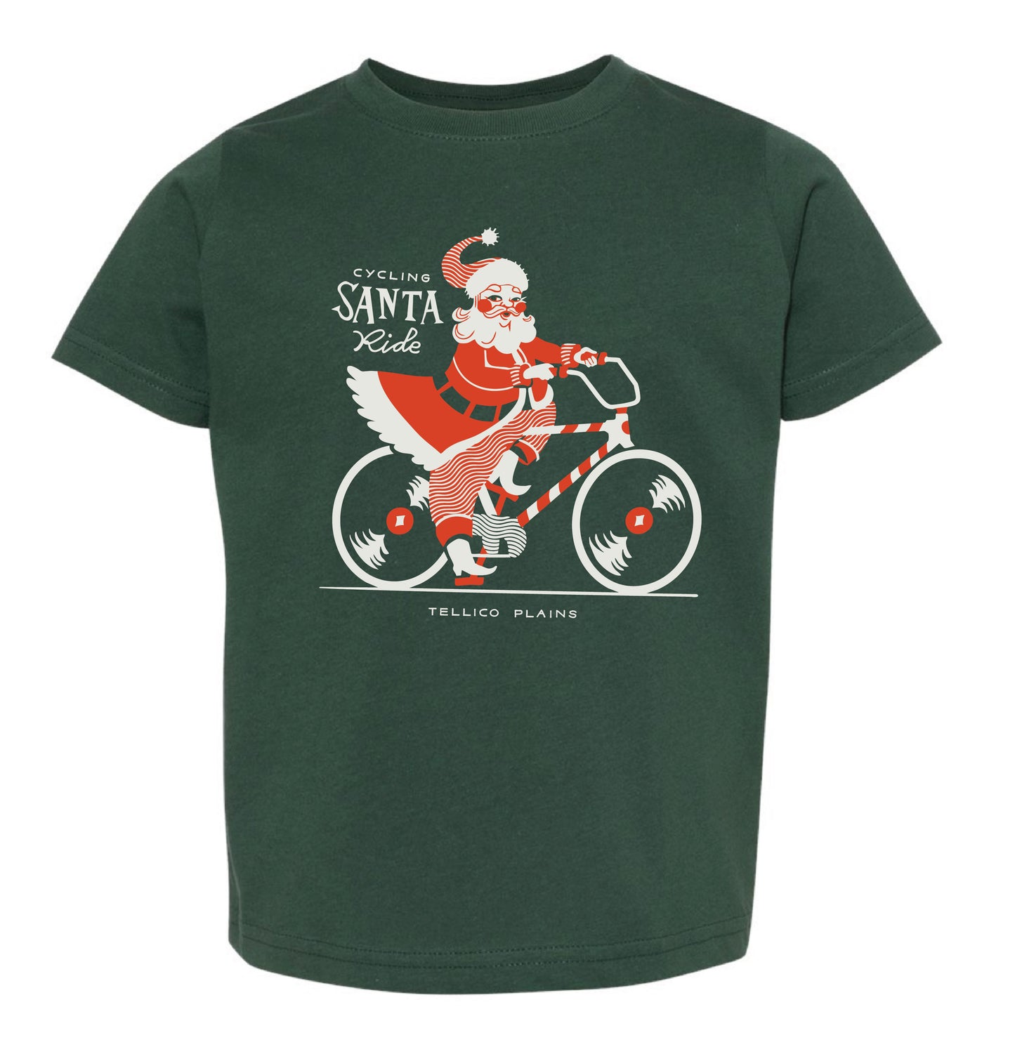 Cycling Santa Kids Sleeve T Shirt