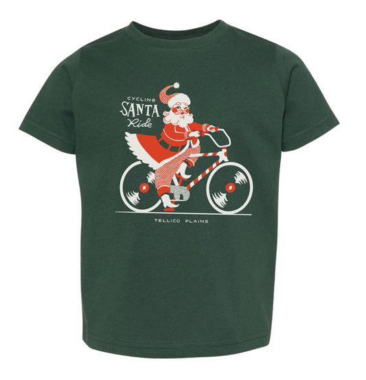 Cycling Santa Kids Sleeve T Shirt