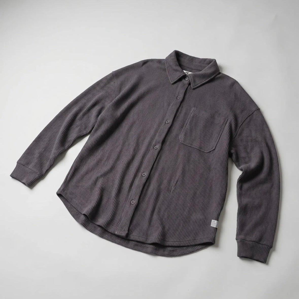 LIV Outdoor Kigo Heavy Waffle Shacket in  Charcoal