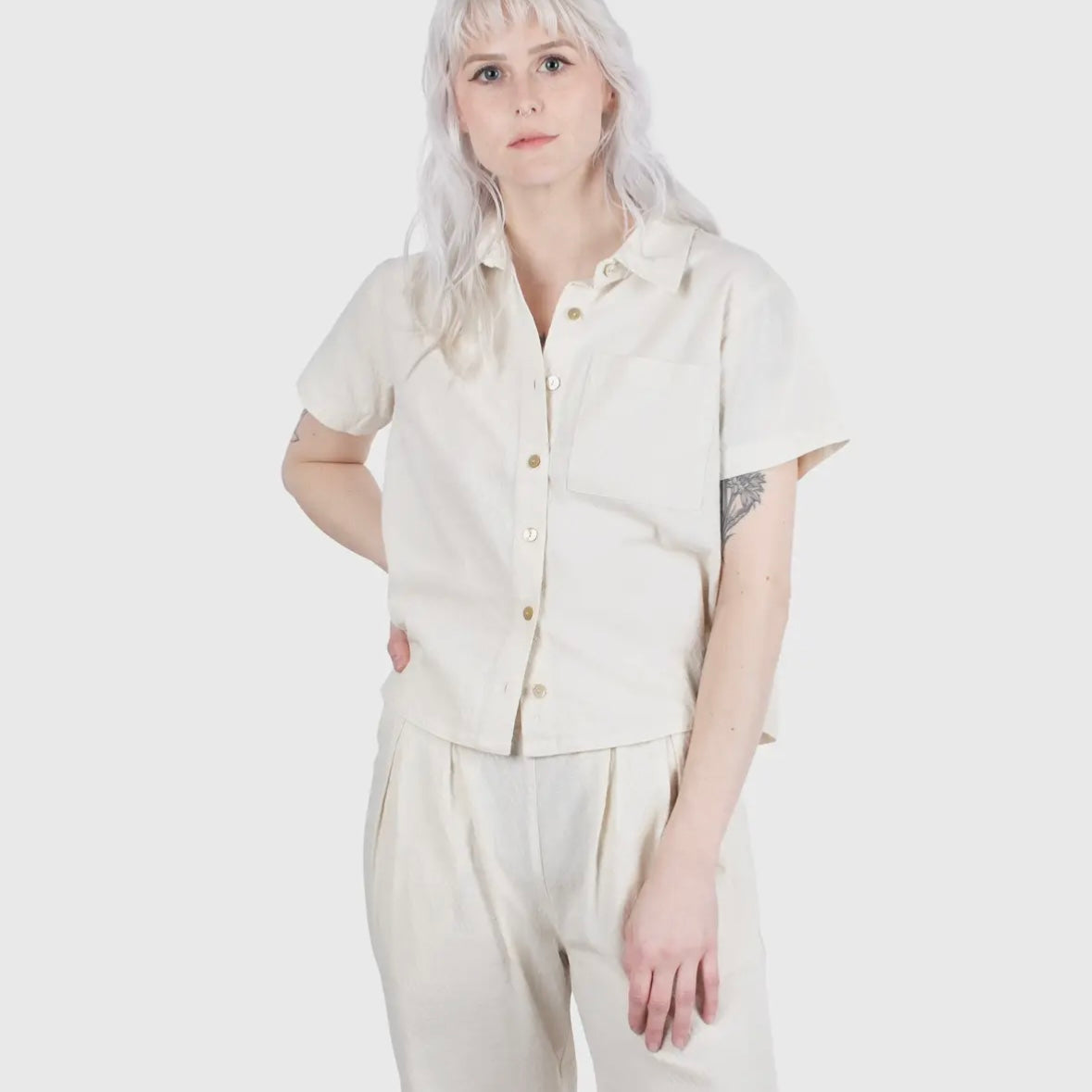 Jetty Cape Cod Jacquard Shirt - Cream