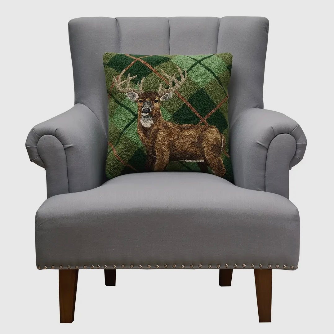 Deer Plaid Hook Pillow