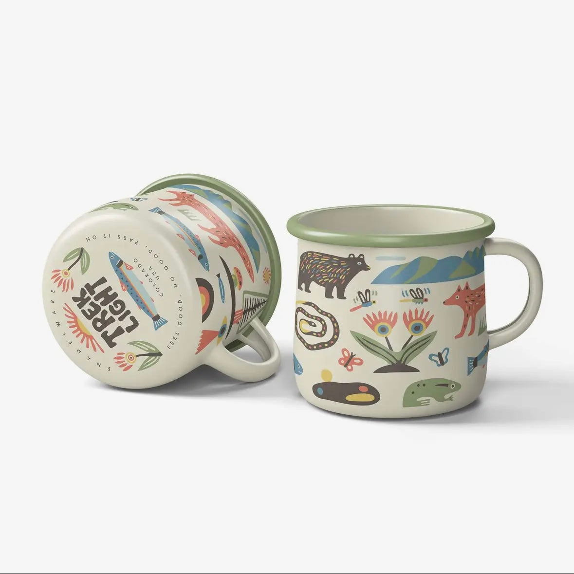 Trek Light Enamel Camp Mug Mountain Stream | 16oz | Trout