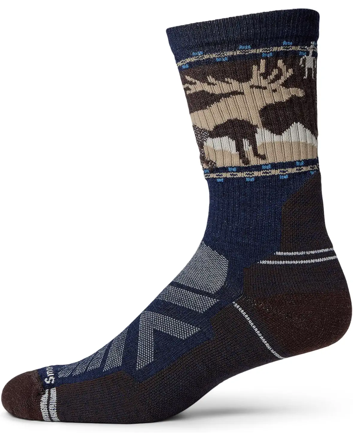 Smartwool Hike Light Cushion Mountain Moose Crew Deep Navy