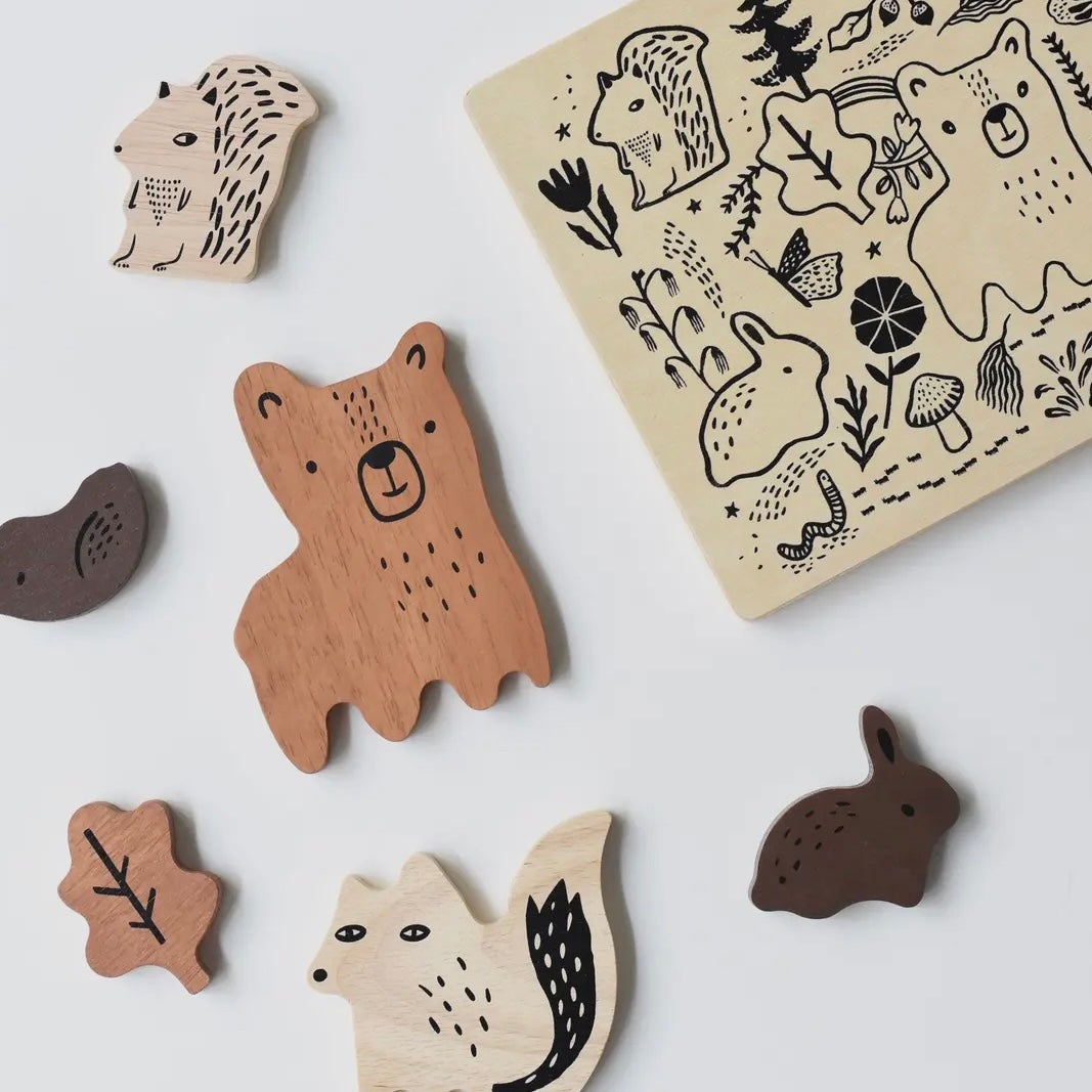 Wooden Tray Puzzle - Woodland Animals