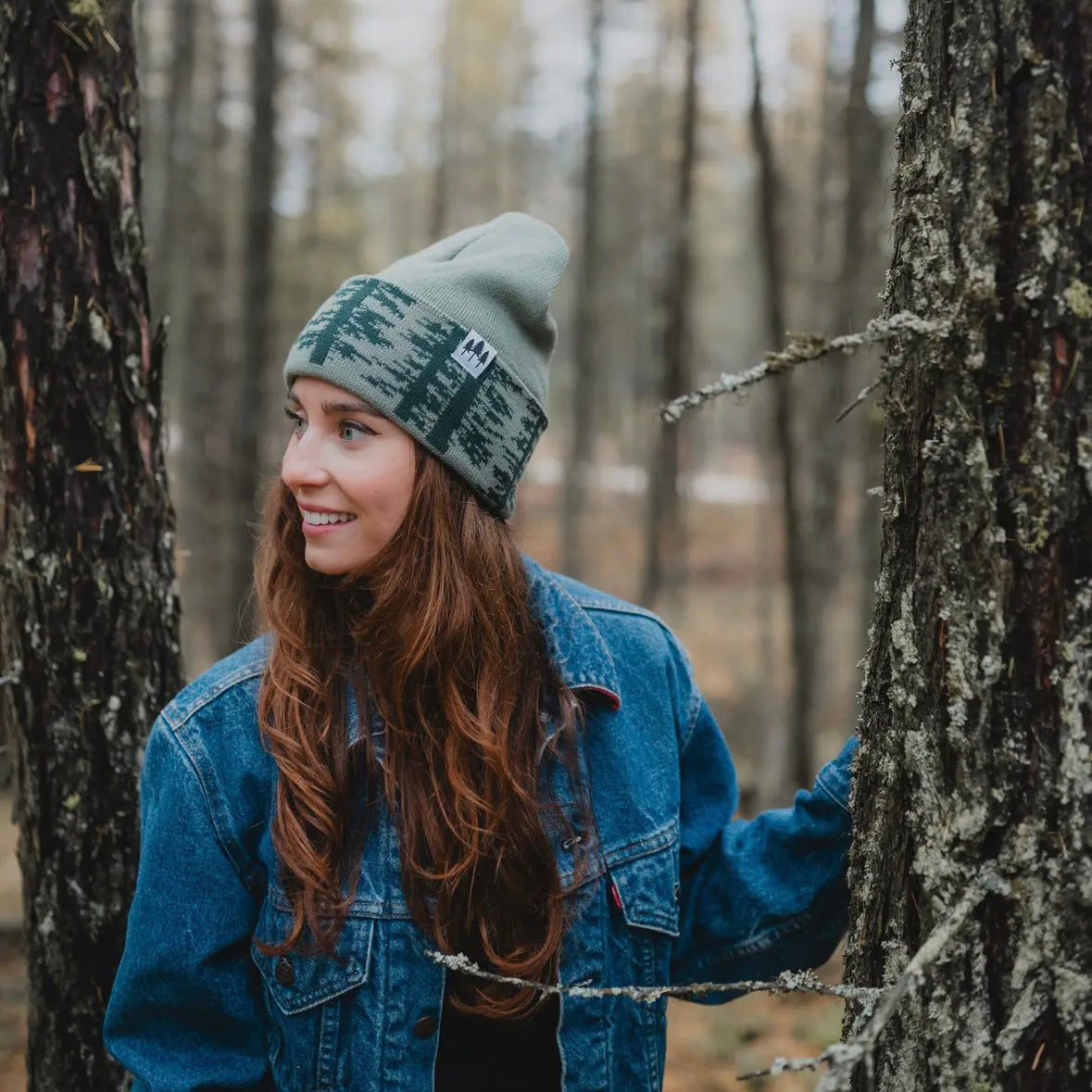 The Montana Scene Woodland Foldover Beanie