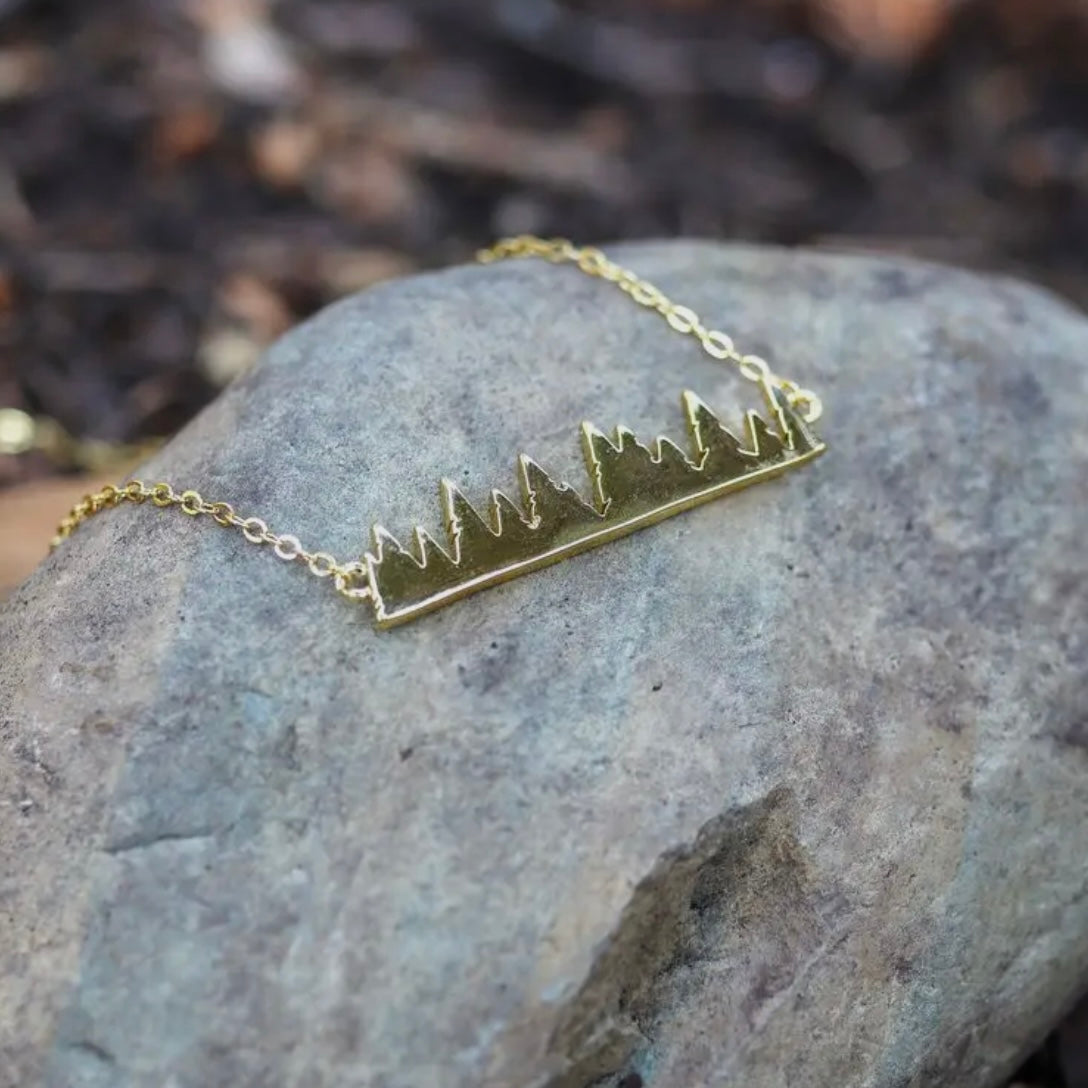 Tree Line Necklace - Gold