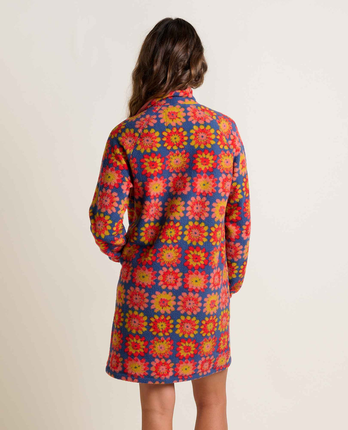 Toad & Co Campo Fleece 1/4 Snap Dress - Kyanite Floral