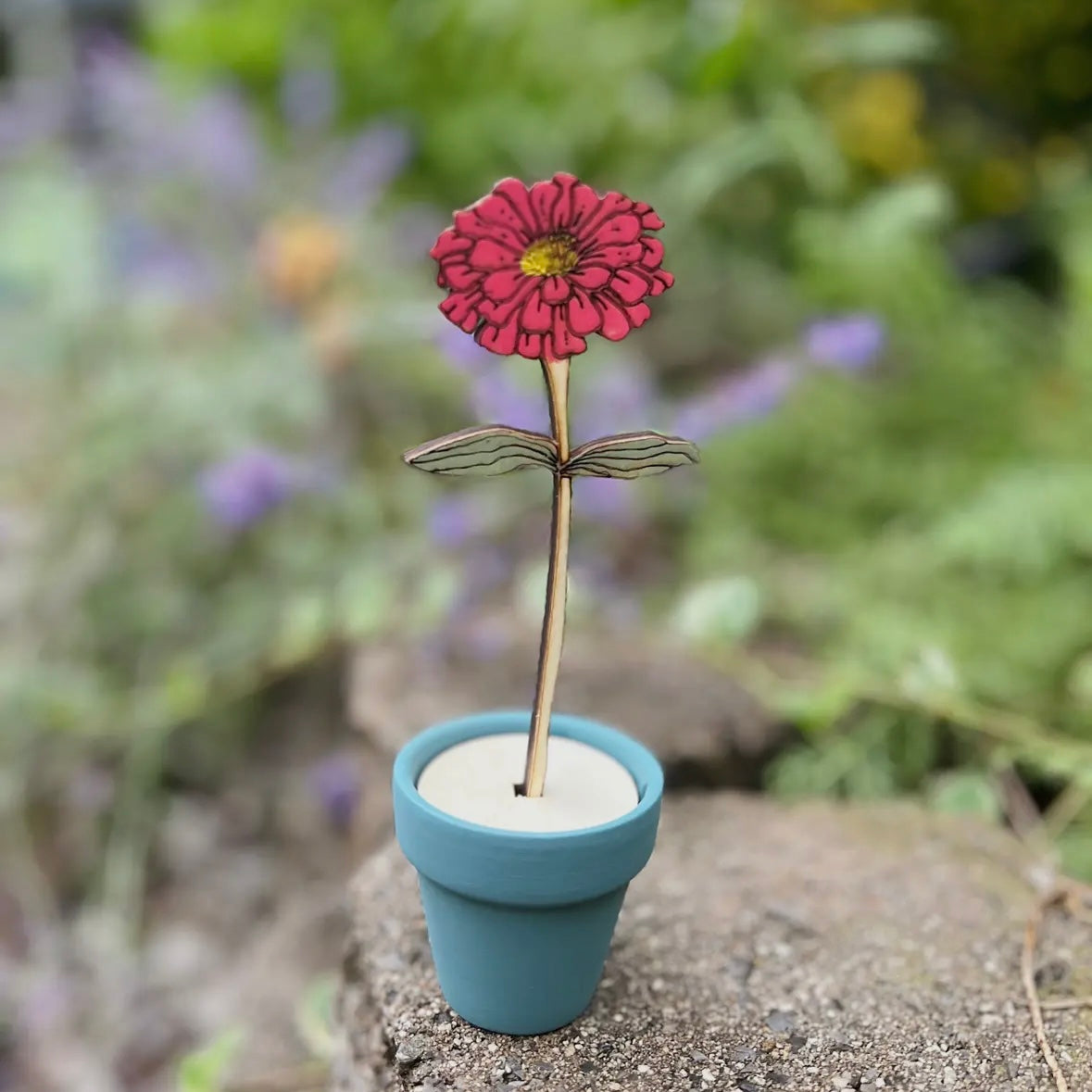 Hand Painted Wooden Flower