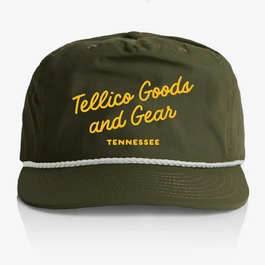 Endless August Supply Co. / Tellico Goods and Gear Nylon Rope Hat - moss/maize