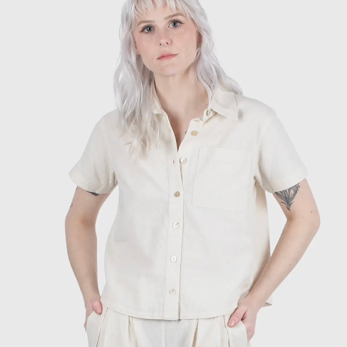 Jetty Cape Cod Jacquard Shirt - Cream