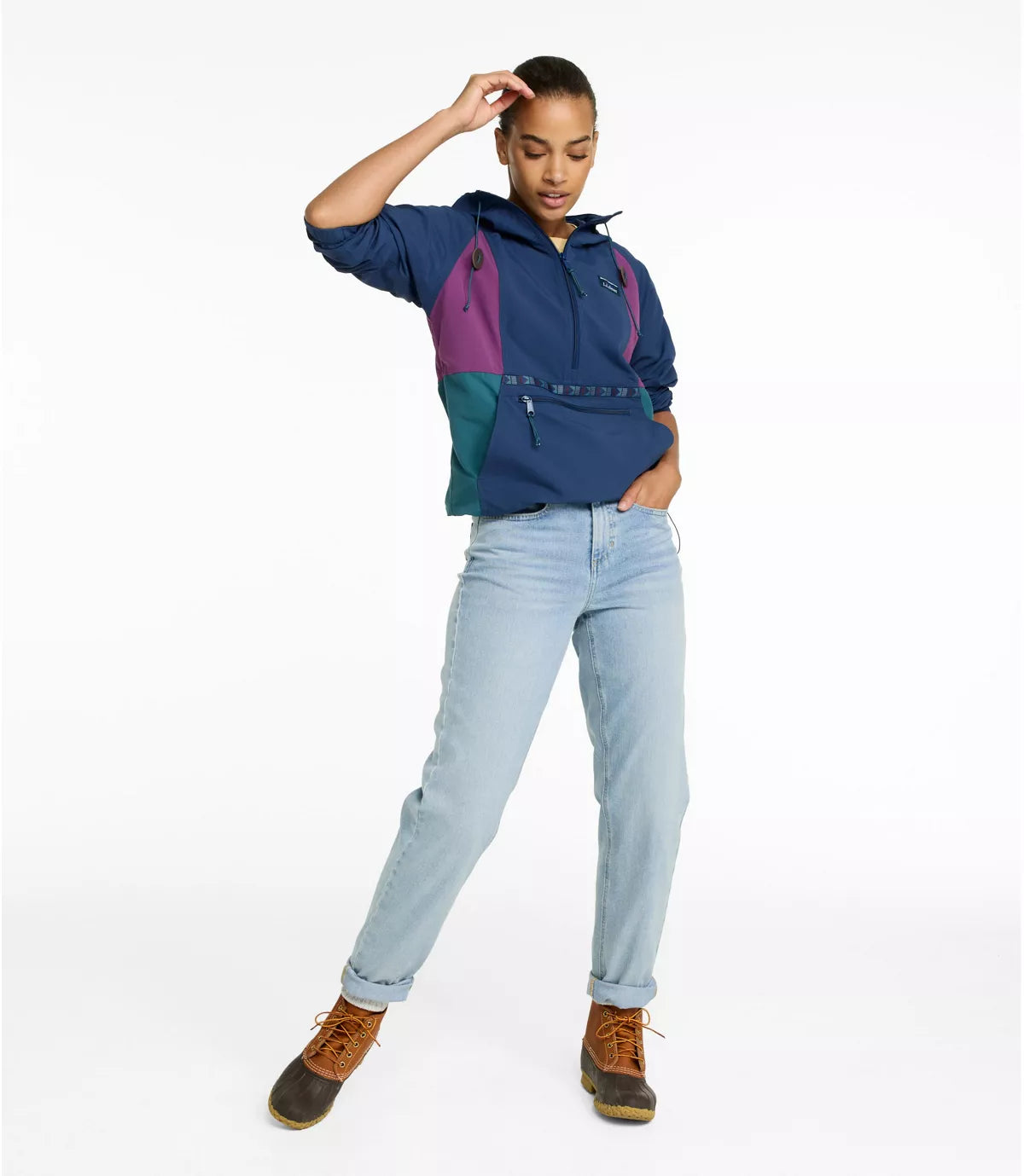 L.L. Bean Mountain Classic Anorak W's Reg Mariner Blue/Wood Violet