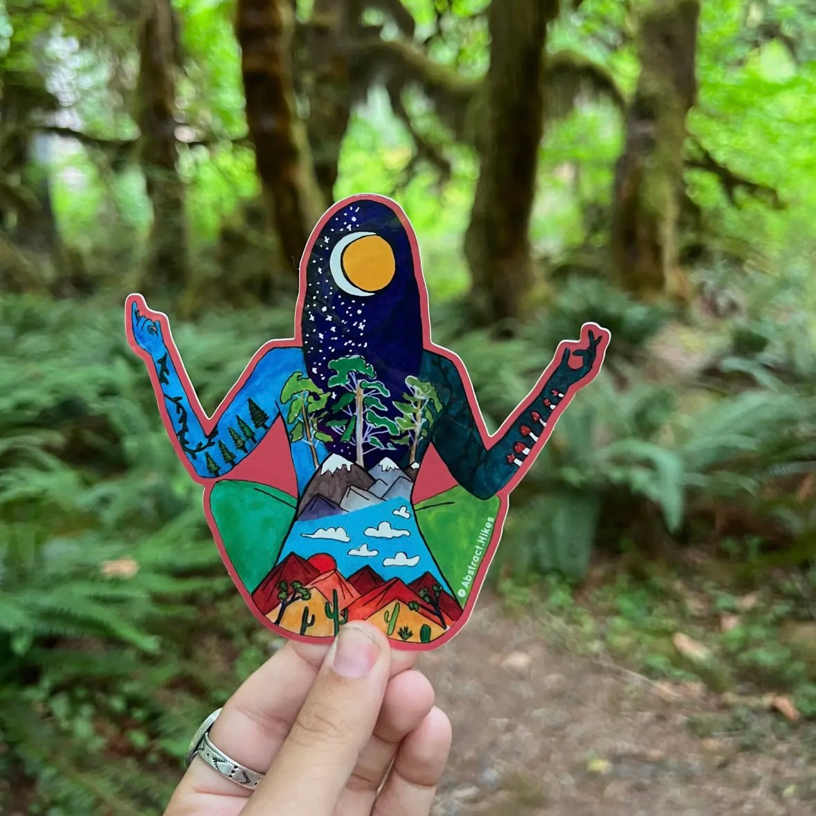 Abstract Hikes Stickers
