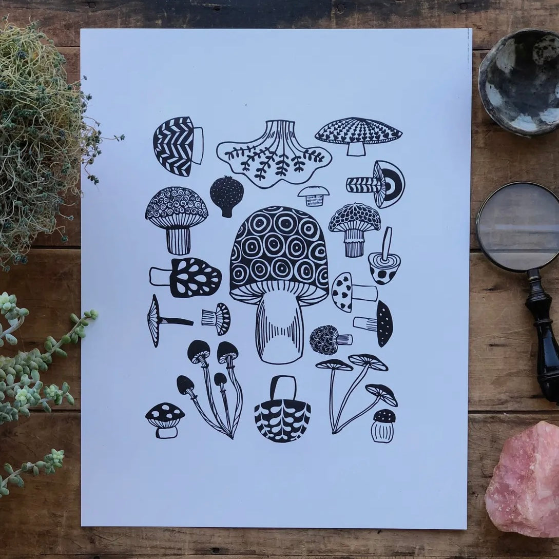 Ratbee Press 11" X 14" Mushroom Collection Print