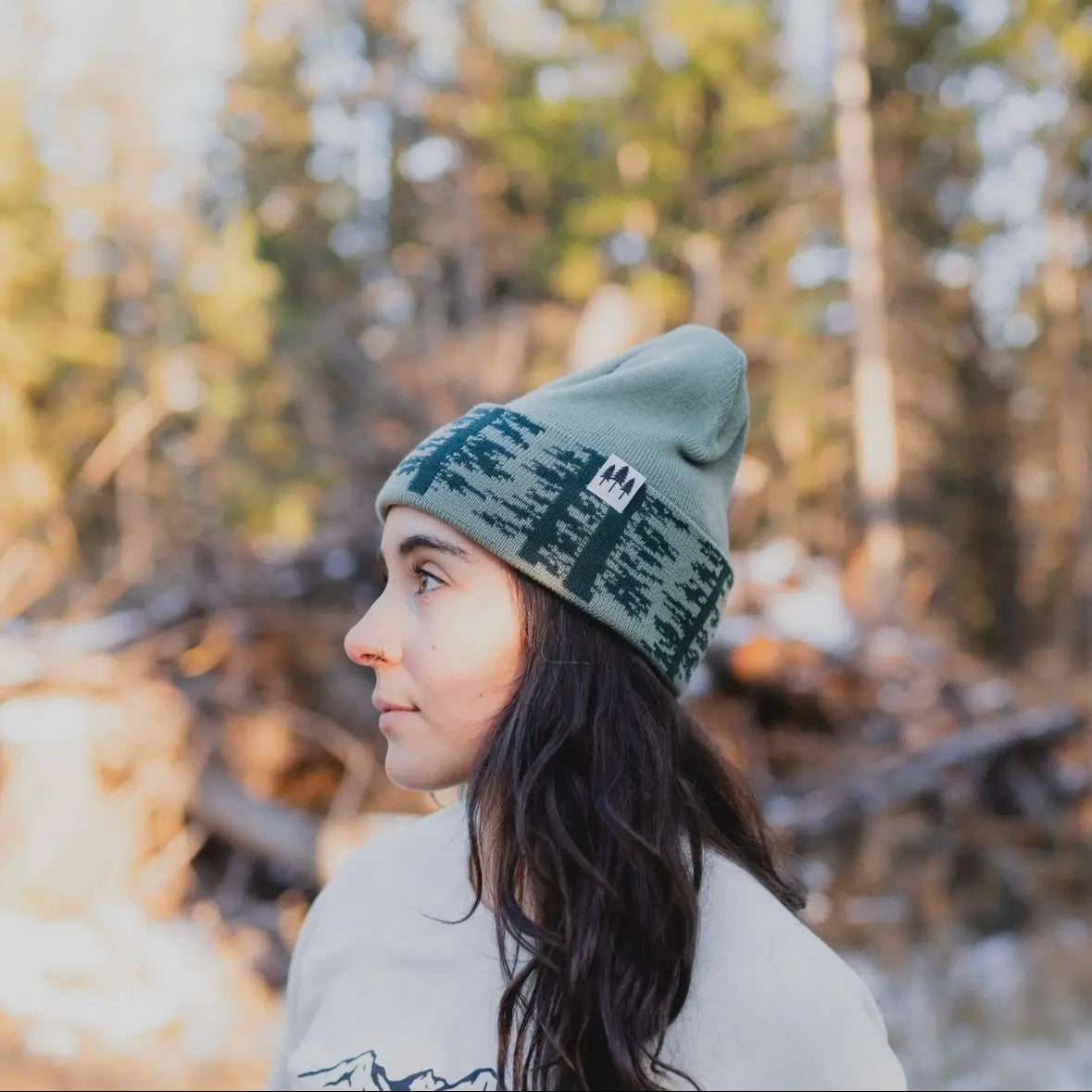 The Montana Scene Woodland Foldover Beanie