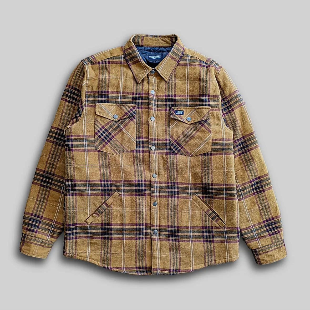 FaultLine395 Juniper Insulated Flannel Shacket-Dijon/Maroon