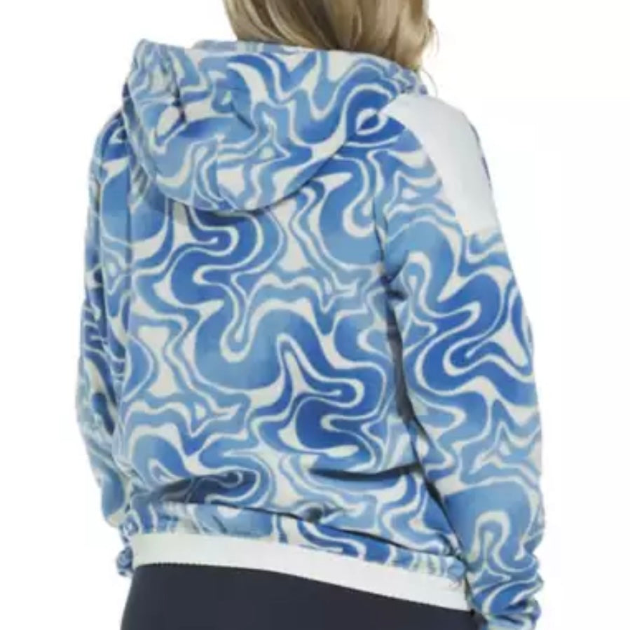 LIV Outdoors Rowan Microfleece Quarter Zip Hoody - Blue Swirl