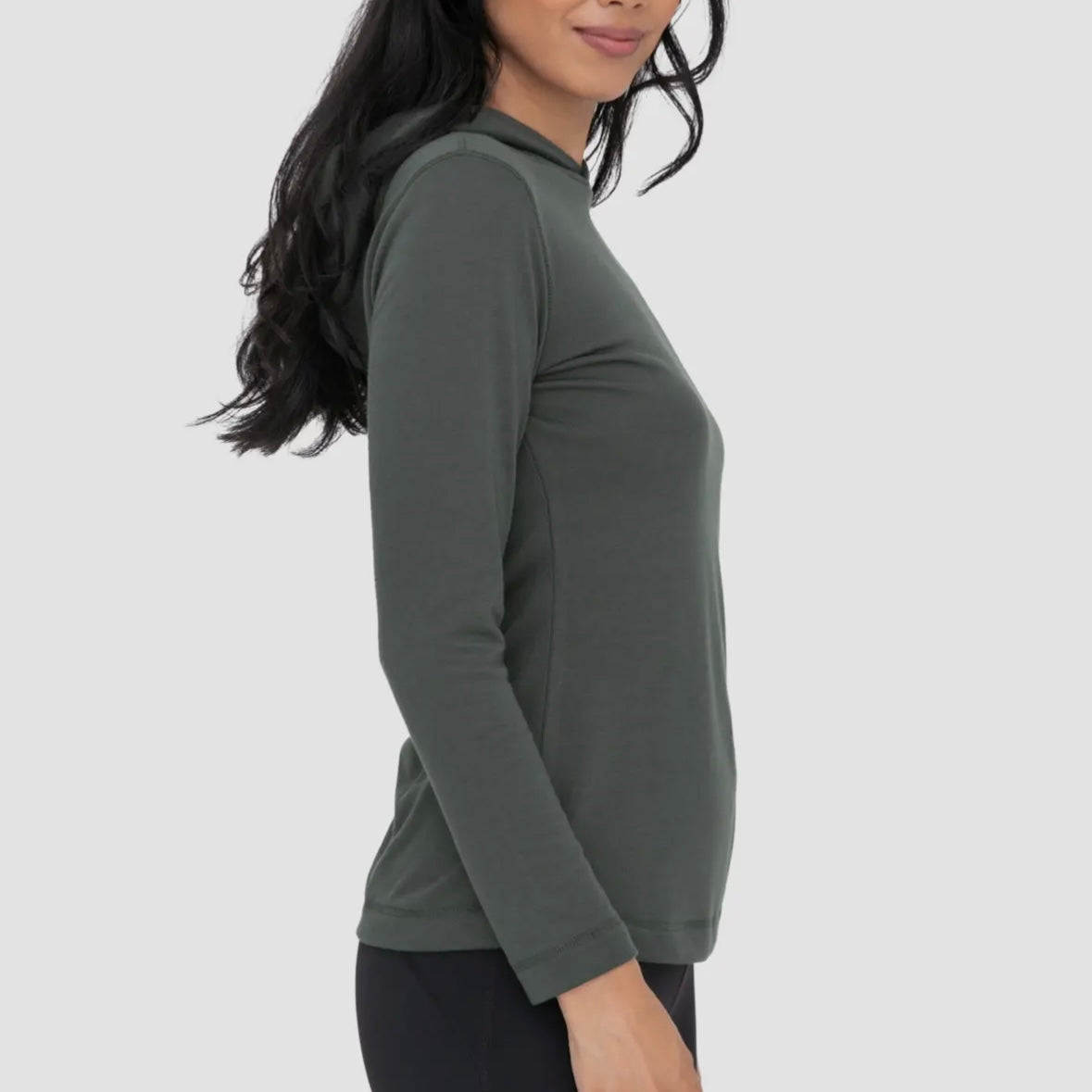 Slim Fit Women’s Hooded Pullover in Deep Forest