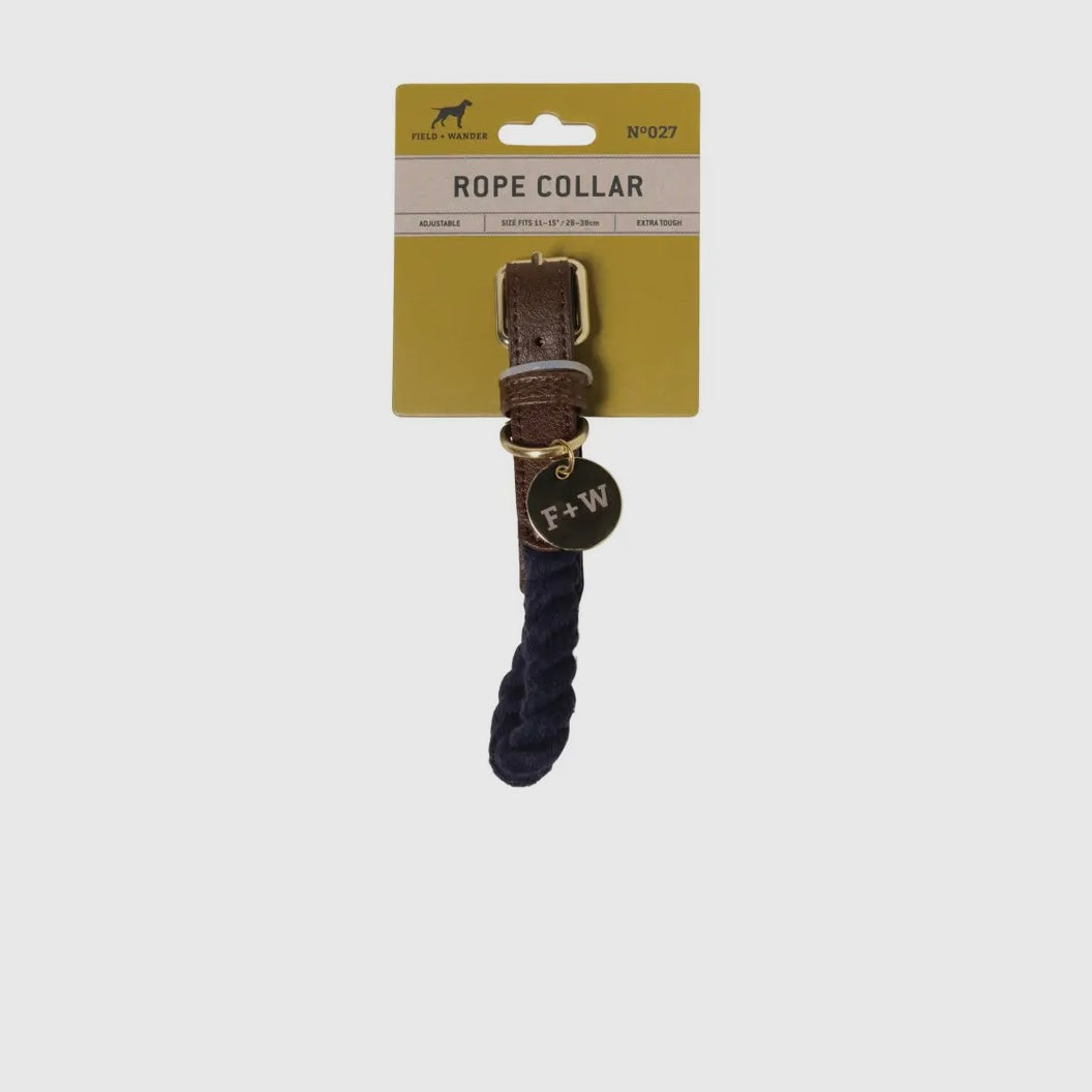 Rope Dog Collar - Navy