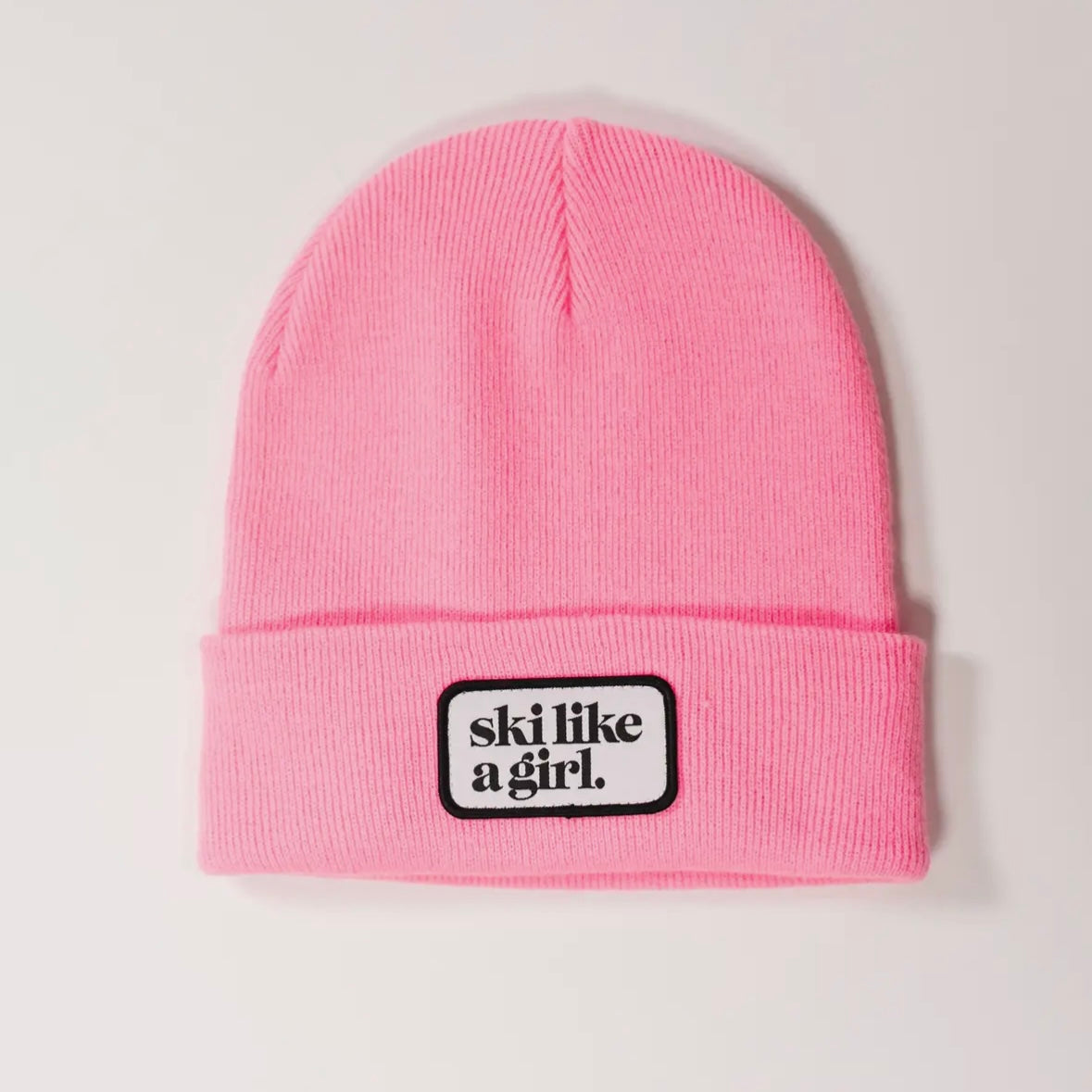 Ski Like a Girl Barbie Patch Beanie