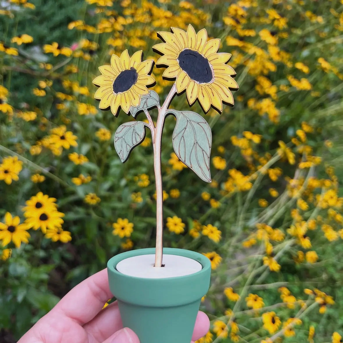 Hand Painted Wooden Flower