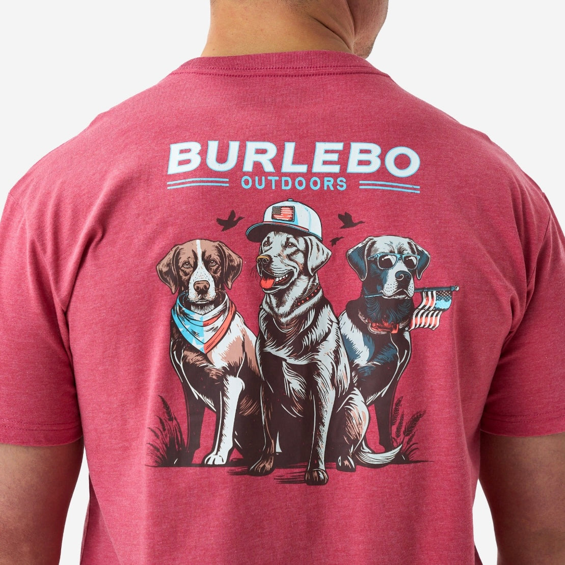 Burlebo Short Sleeve Tee - American Dogs - Heather Crimson