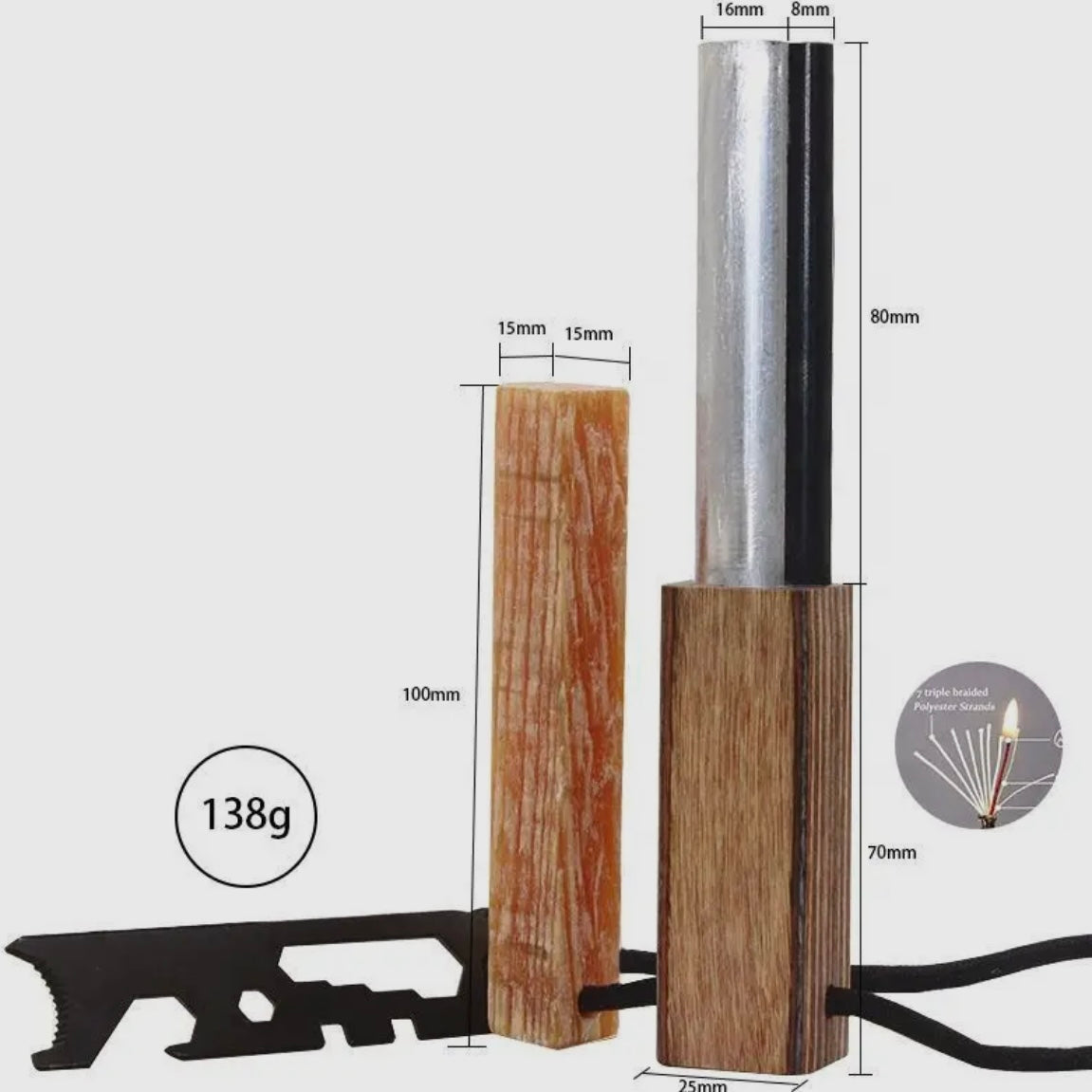 Survival Accessories Ferro Rod Durable Waterproof Fire Start