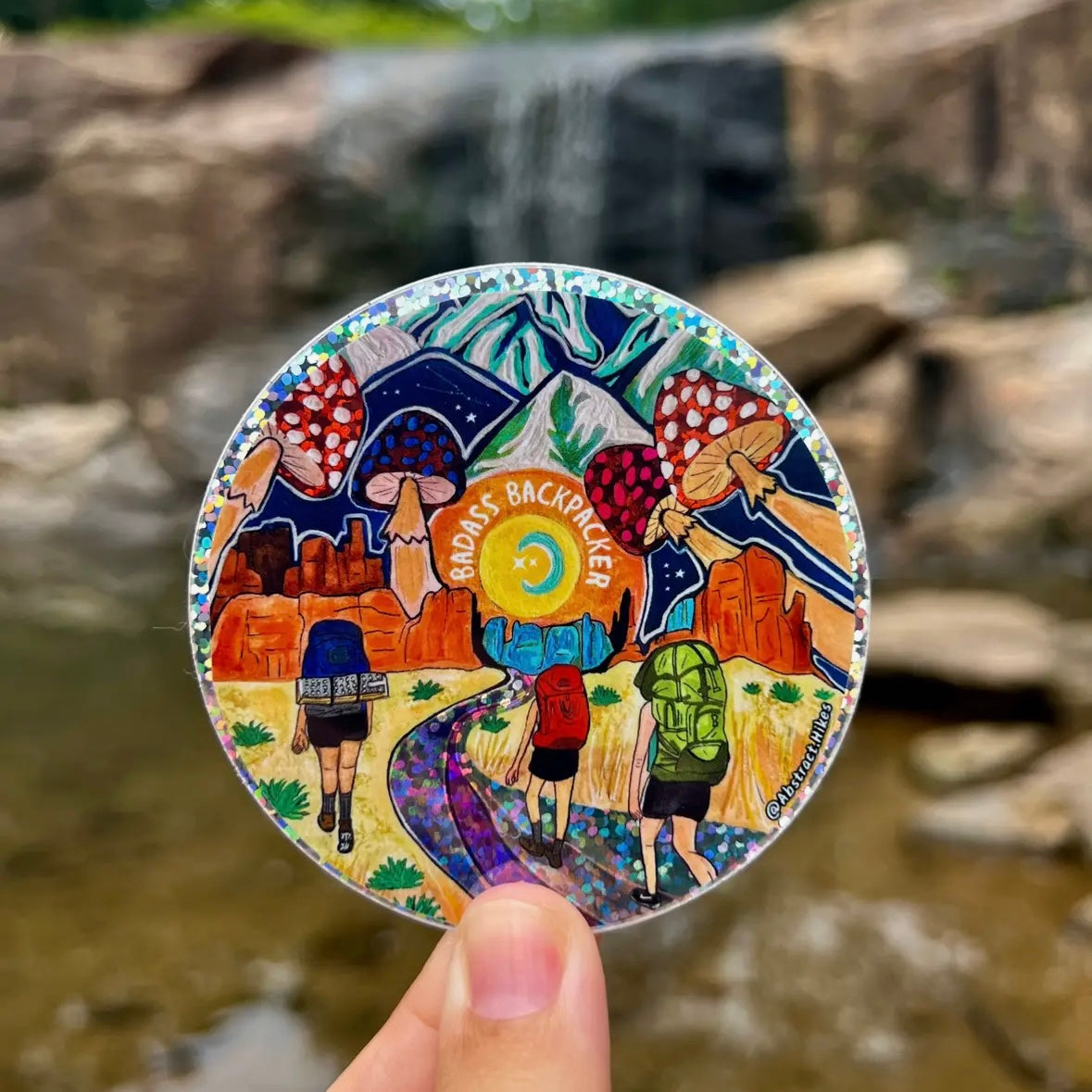 Abstract Hikes Stickers