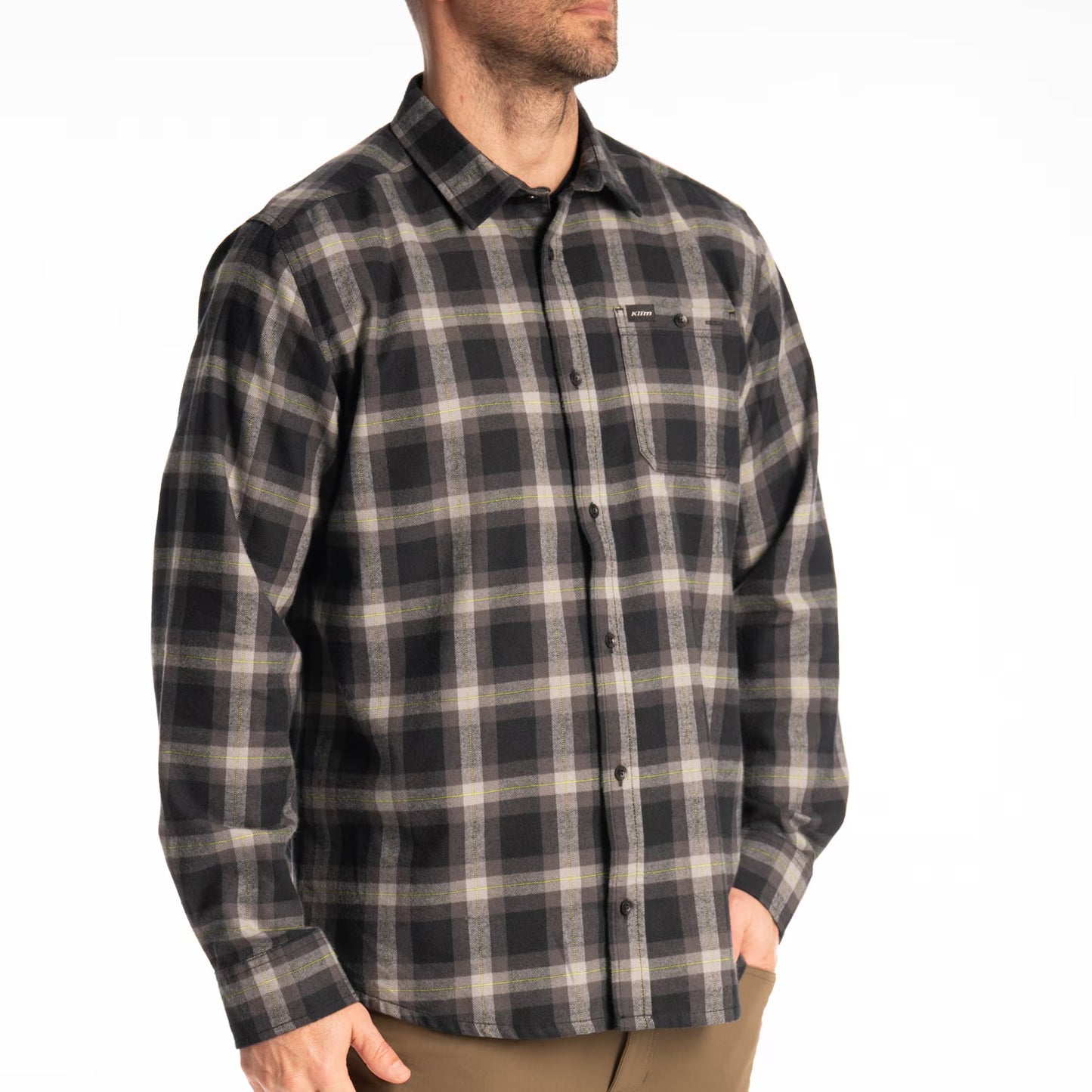 KLIM Alderson Midweight Flannel Shirt - Black - Asphalt