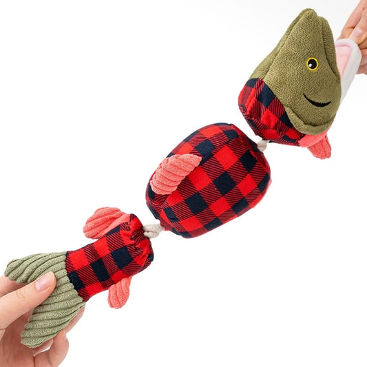 Tall Tails Salmon Jointed Shake Play Dog Toy