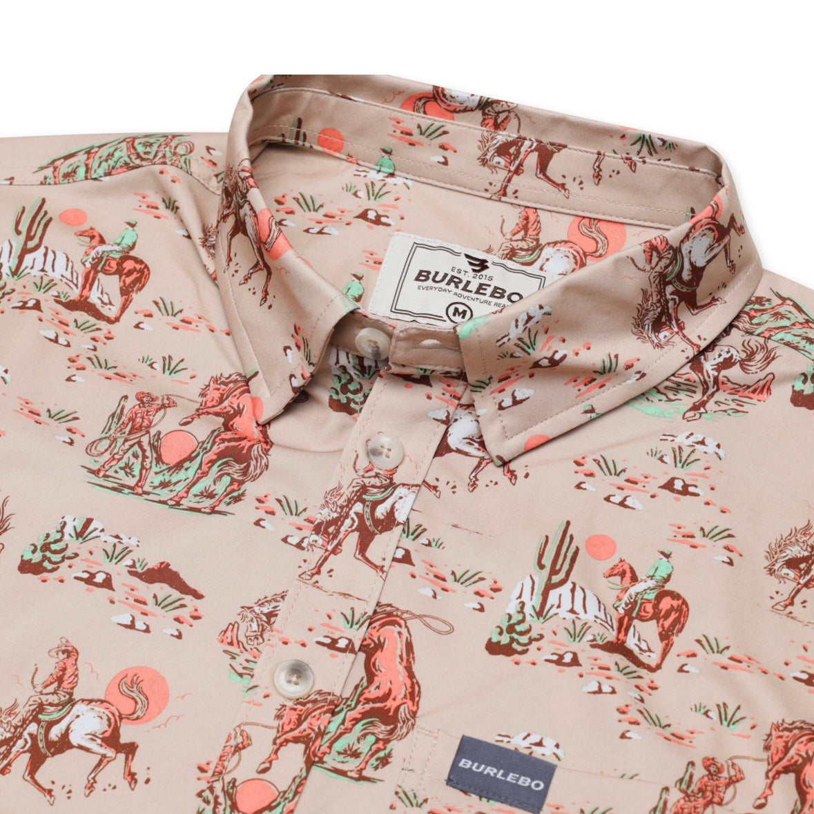 Burlebo Performance Button Up - Cowboy Up Khaki