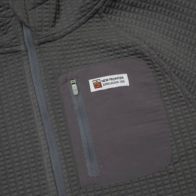 New Frontier Men's Waffle Tech Hoodie in Carbon