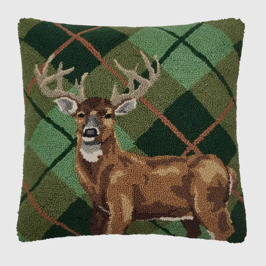 Deer Plaid Hook Pillow