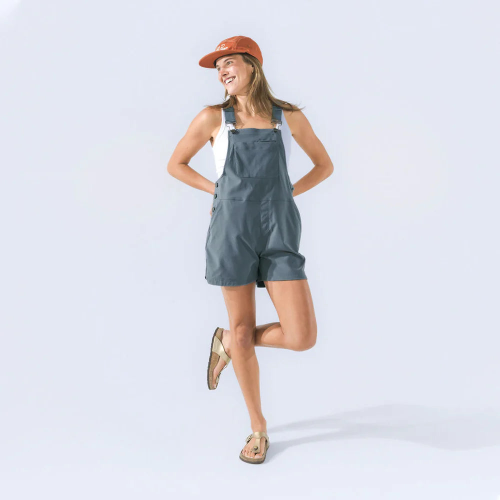 Wild Rye Eeva Short Overalls in Steel